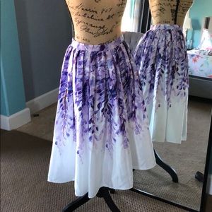 Purple floral Chicwish flared midi skirt